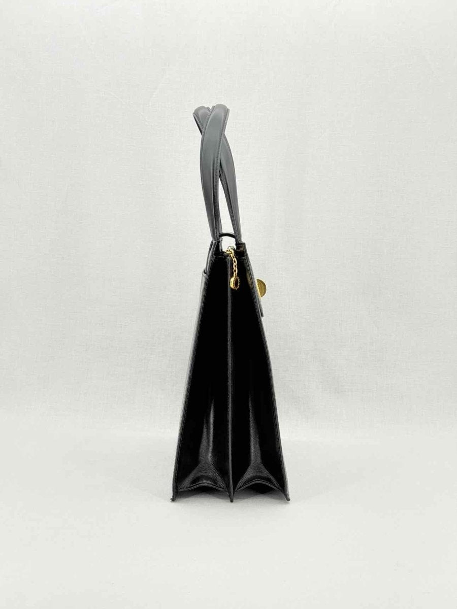 Pre - loved BVLGARI Vintage Black Top Handle at Reems Closet