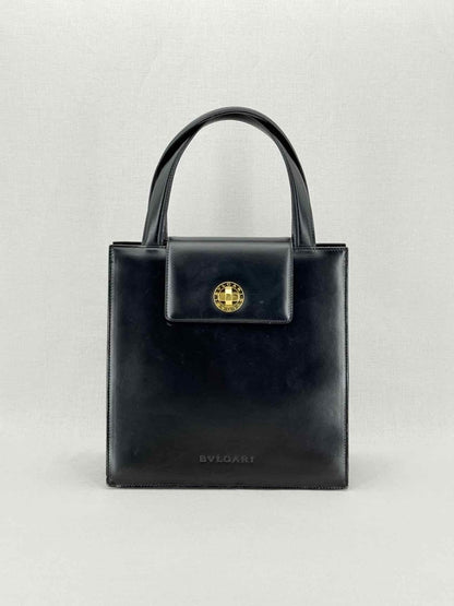 Pre - loved BVLGARI Vintage Black Top Handle at Reems Closet