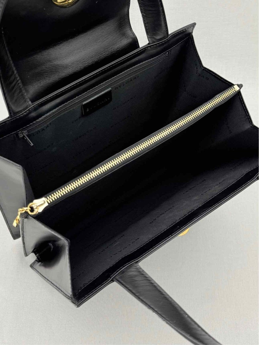 Pre - loved BVLGARI Vintage Black Top Handle at Reems Closet