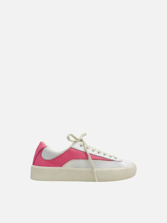 Pre - loved BY FAR Low Top White & Pink Sneakers at Reems Closet