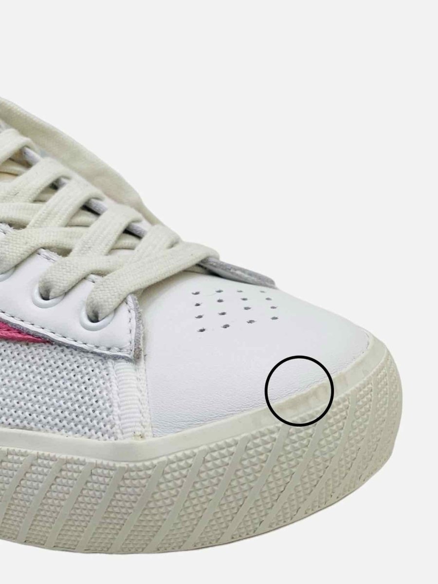 Pre - loved BY FAR Low Top White & Pink Sneakers at Reems Closet