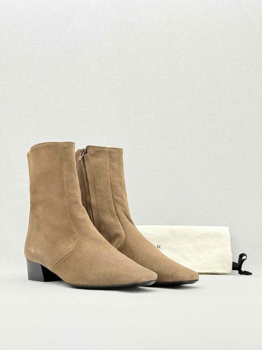 Pre - loved BY FAR Siggy Stretch Brown Size EU 37 Ankle Boots at Reems Closet