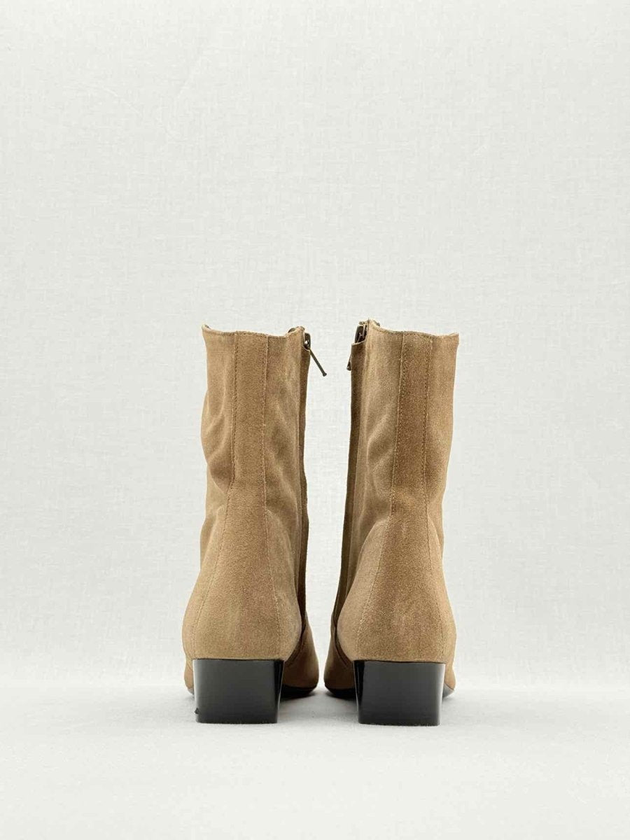 Pre - loved BY FAR Siggy Stretch Brown Size EU 37 Ankle Boots at Reems Closet