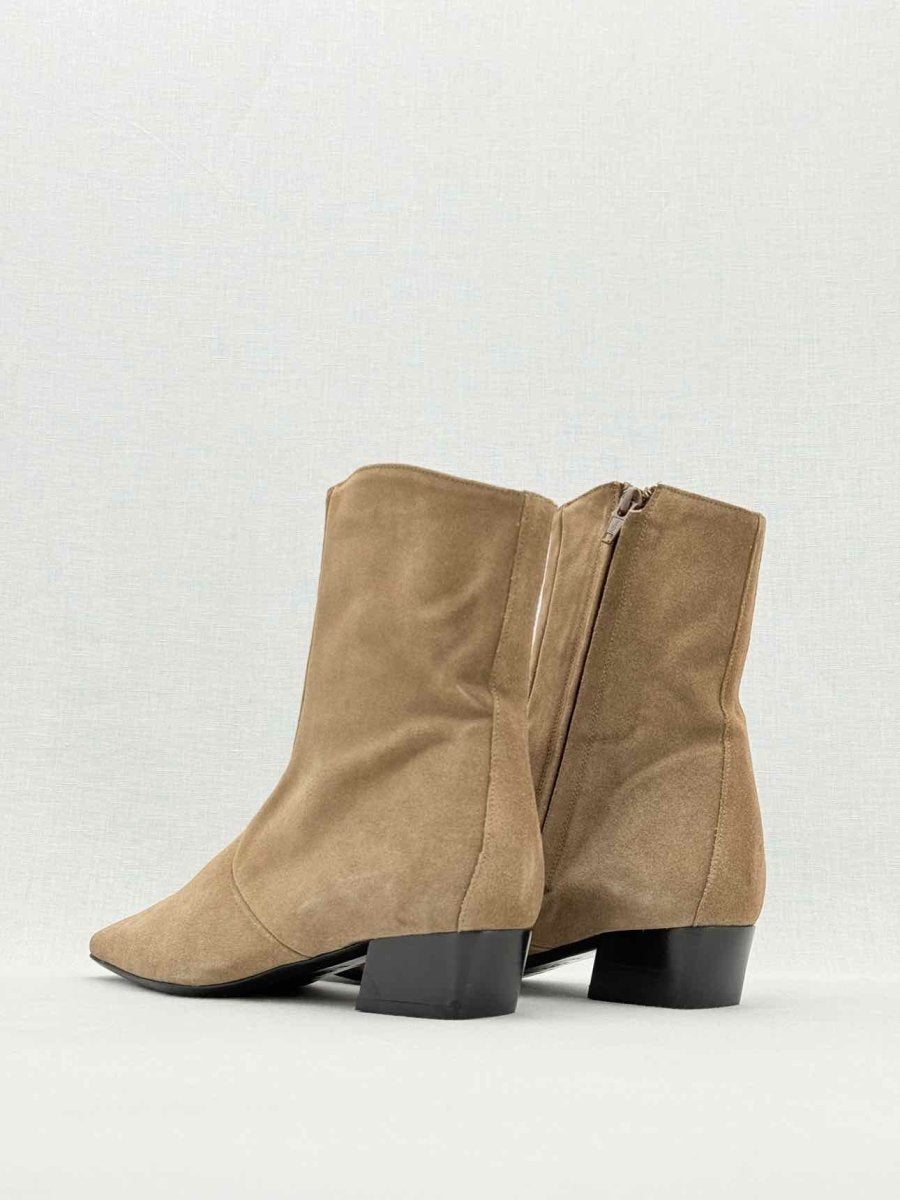 Pre - loved BY FAR Siggy Stretch Brown Size EU 37 Ankle Boots at Reems Closet