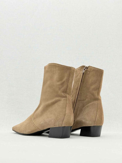 Pre - loved BY FAR Siggy Stretch Brown Size EU 37 Ankle Boots at Reems Closet