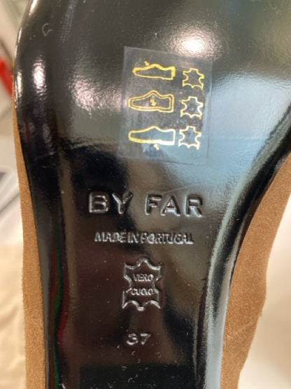 Pre - loved BY FAR Siggy Stretch Brown Size EU 37 Ankle Boots at Reems Closet