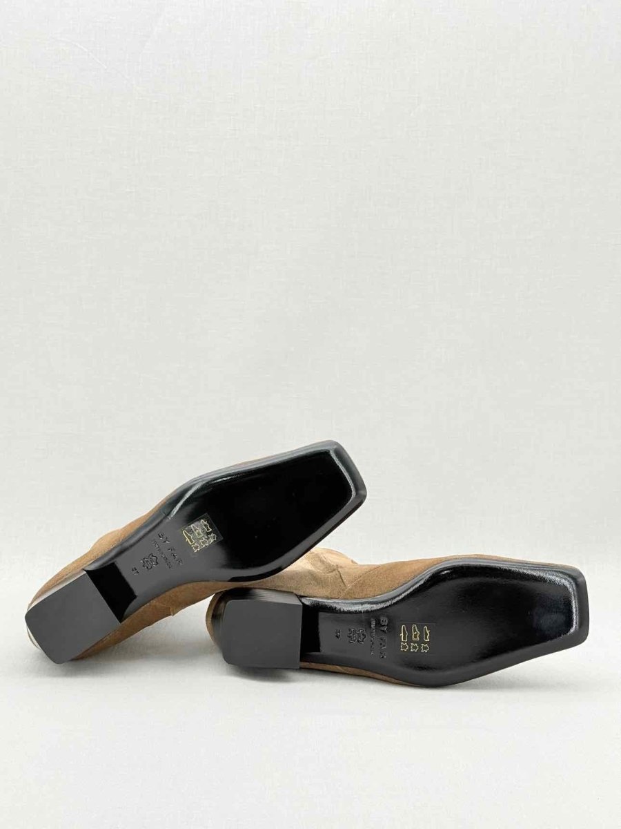 Pre - loved BY FAR Siggy Stretch Brown Size EU 37 Ankle Boots at Reems Closet