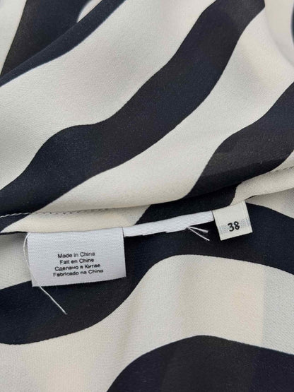 Pre-loved BY MALENE BIRGER Black & Beige Striped Size US 2 Blouse at Reems Closet