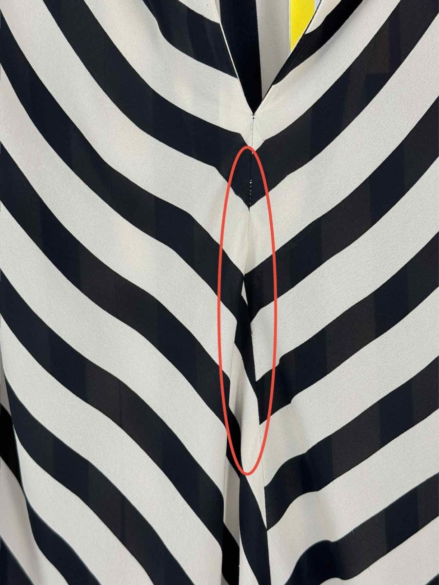 Pre-loved BY MALENE BIRGER Black & Beige Striped Size US 2 Blouse at Reems Closet