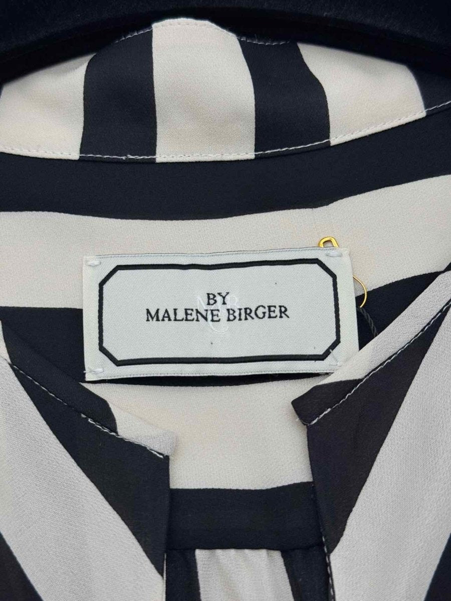 Pre-loved BY MALENE BIRGER Black & Beige Striped Size US 2 Blouse at Reems Closet