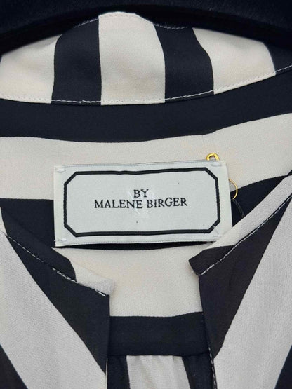 Pre-loved BY MALENE BIRGER Black & Beige Striped Size US 2 Blouse at Reems Closet