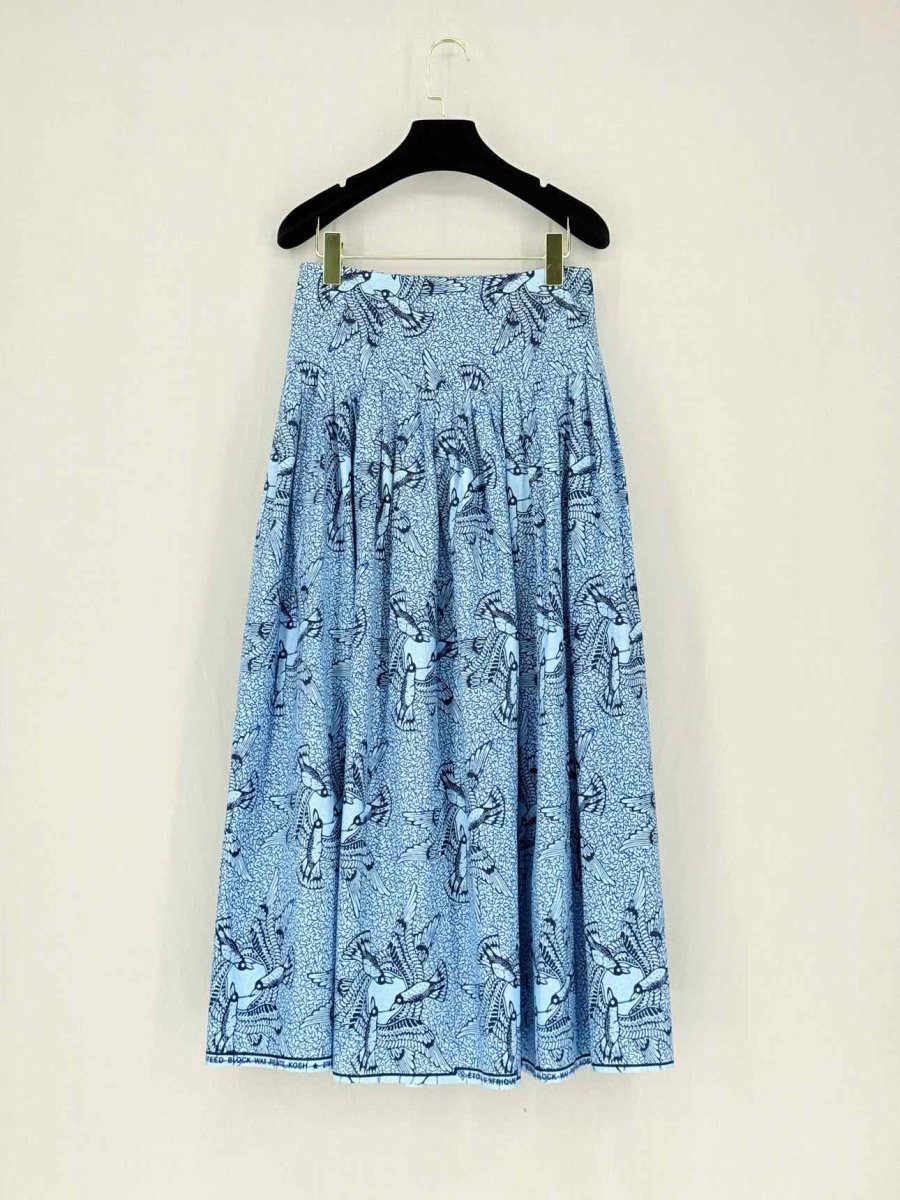 Pre - loved BY MARY Lou Blue & Black Printed Size Small Long Skirt at Reems Closet
