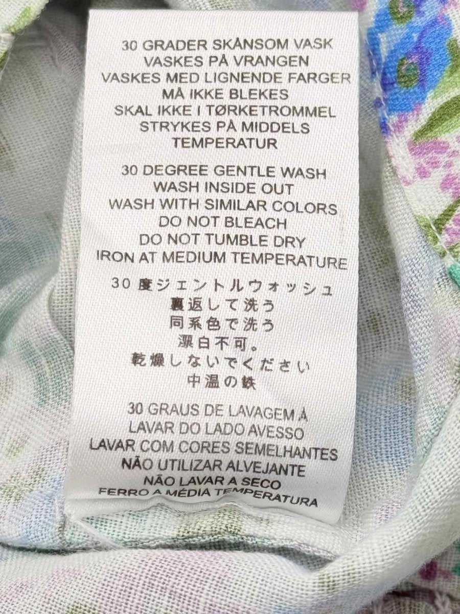 Pre - loved BY TIMO Green Multicolor Floral Print Size Medium Top at Reems Closet