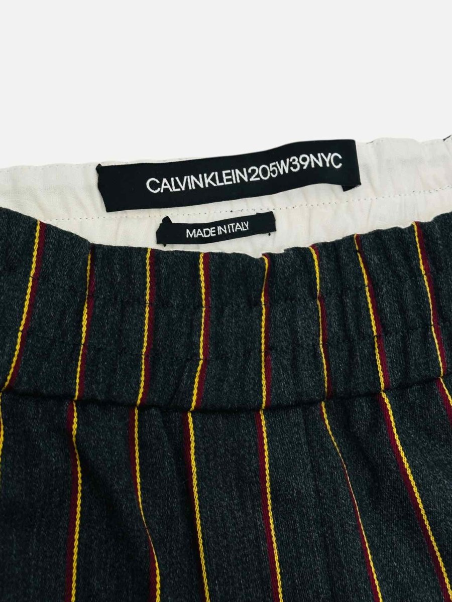 Pre - loved CALVIN KLEIN Grey w/Red & Yellow Stripe Pants at Reems Closet