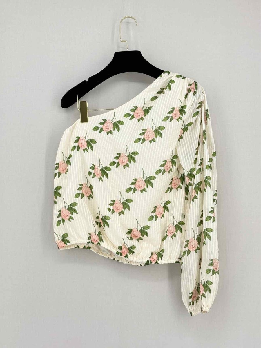 Pre - loved CAMI Lenore Beige w/ Green & Pink Size Small Top at Reems Closet