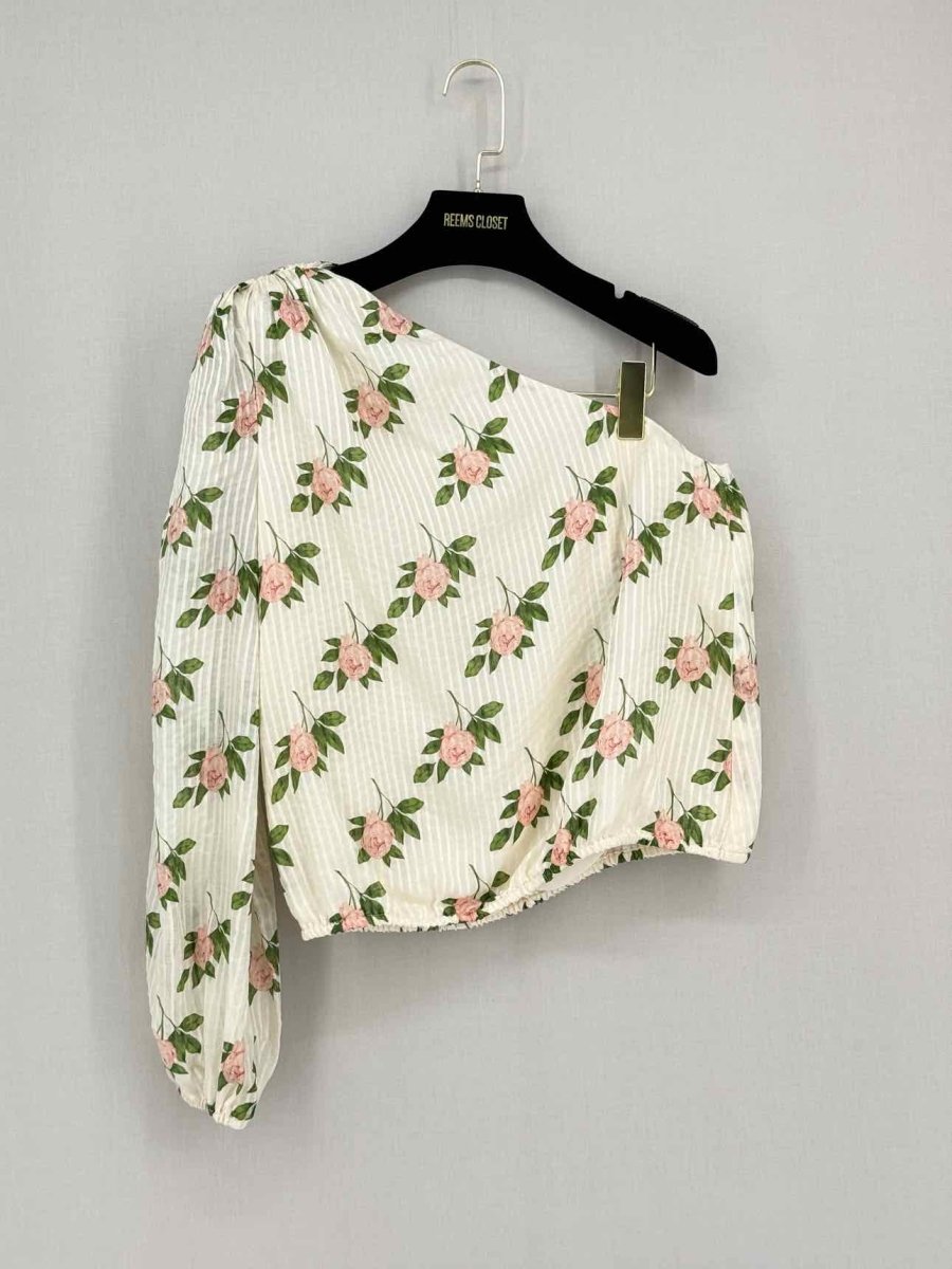 Pre - loved CAMI Lenore Beige w/ Green & Pink Size Small Top at Reems Closet