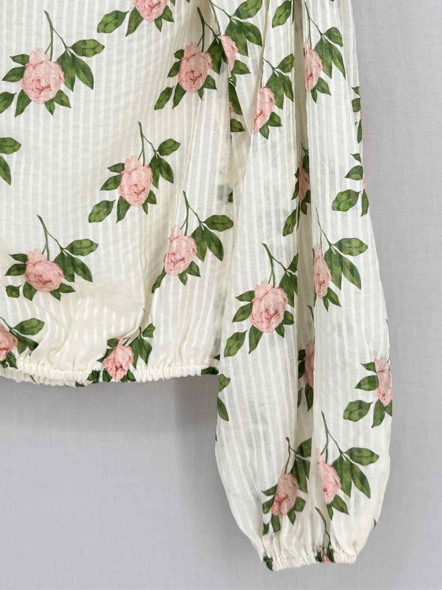 Pre - loved CAMI Lenore Beige w/ Green & Pink Size Small Top at Reems Closet