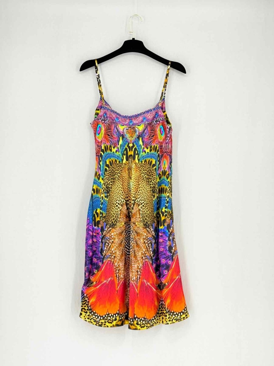 Pre - loved CAMILLA Bias Cut Multicolor Short Dress Small at Reems Closet