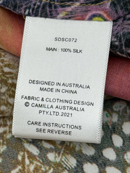 Pre - loved CAMILLA Bias Cut Multicolor Short Dress Small at Reems Closet