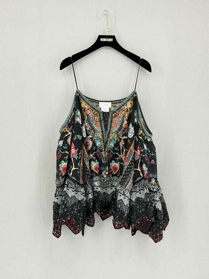 Pre-loved CAMILLA Black Multicolor Size Large Top at Reems Closet