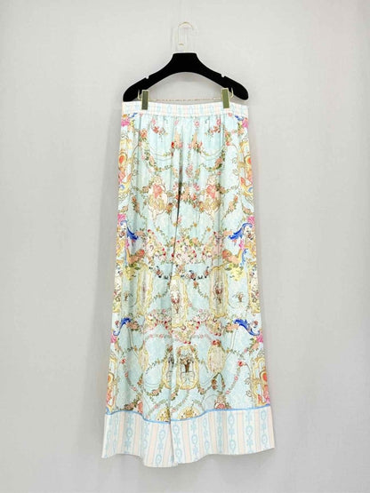 Pre - loved CAMILLA Blue Multicolor Printed Size Medium Pants at Reems Closet