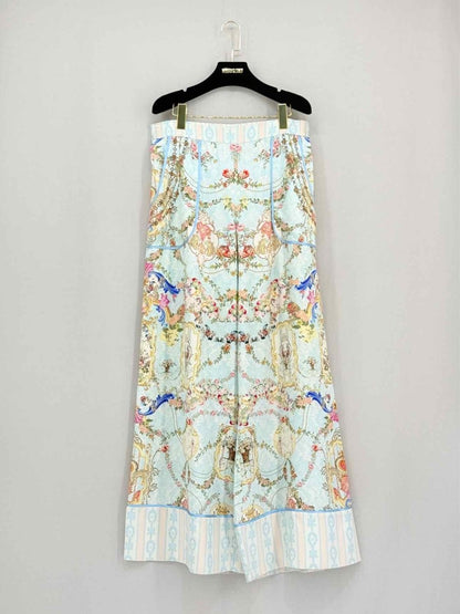 Pre - loved CAMILLA Blue Multicolor Printed Size Medium Pants at Reems Closet