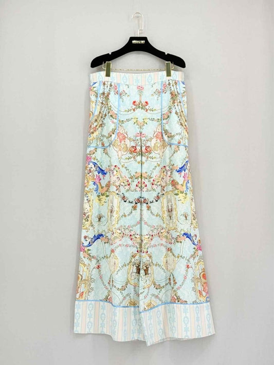 Pre - loved CAMILLA Blue Multicolor Printed Size Medium Pants at Reems Closet