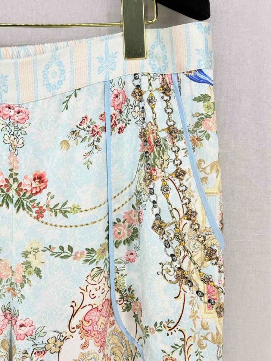 Pre - loved CAMILLA Blue Multicolor Printed Size Medium Pants at Reems Closet