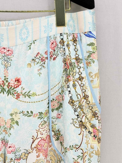 Pre - loved CAMILLA Blue Multicolor Printed Size Medium Pants at Reems Closet