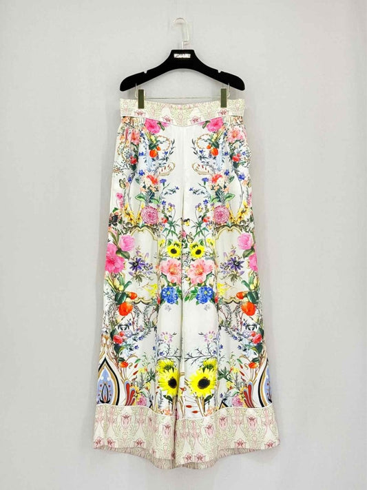Pre - loved CAMILLA Boheme White Multicolor Floral Size Large Pants at Reems Closet