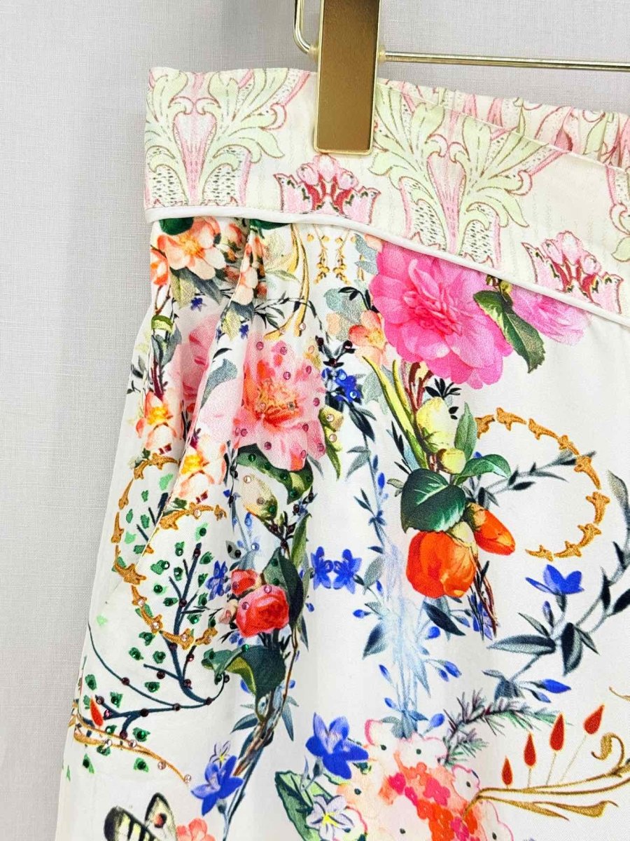 Pre - loved CAMILLA Boheme White Multicolor Floral Size Large Pants at Reems Closet