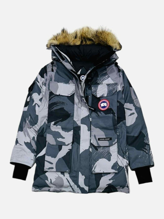 Pre - loved CANADA GOOSE Brush Camo Expedition Grey & Black Jacket at Reems Closet