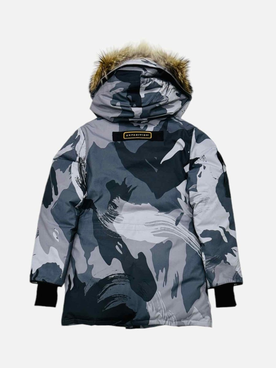 Pre - loved CANADA GOOSE Brush Camo Expedition Grey & Black Jacket at Reems Closet