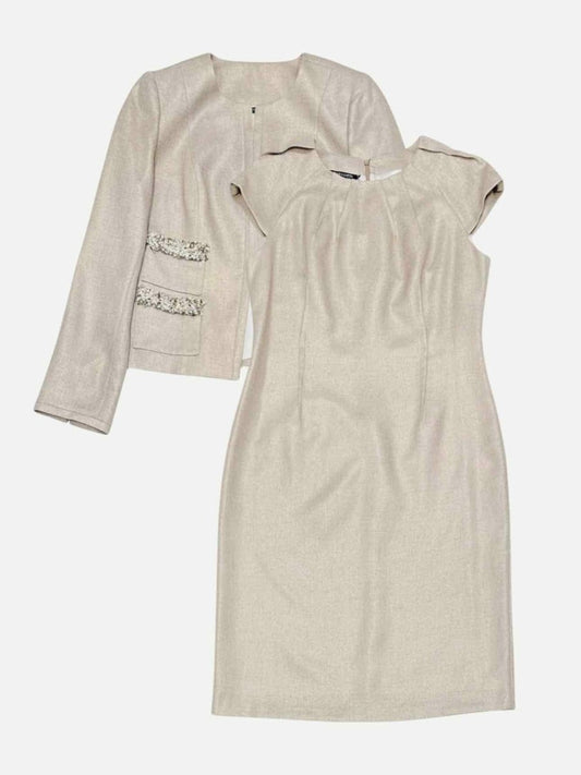 Pre - loved CARA LOTTI Beige Size US 4 Dress & Jacket Outfit at Reems Closet