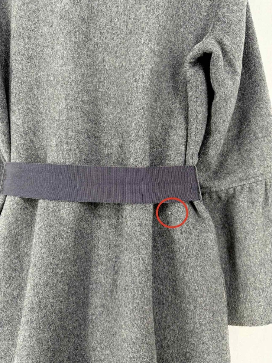 Pre - loved CAROLINA HERRERA Belted Grey Size US 12 Coat at Reems Closet