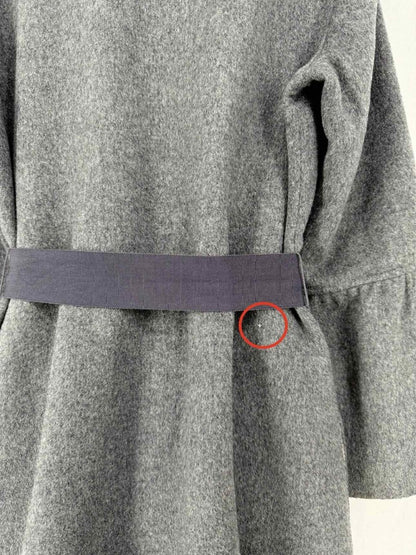 Pre - loved CAROLINA HERRERA Belted Grey Size US 12 Coat at Reems Closet