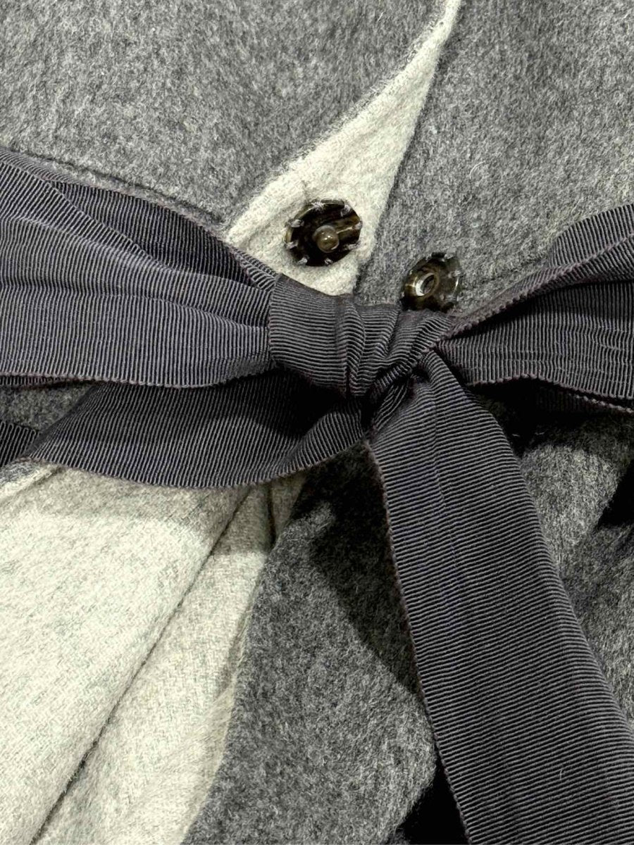 Pre - loved CAROLINA HERRERA Belted Grey Size US 12 Coat at Reems Closet