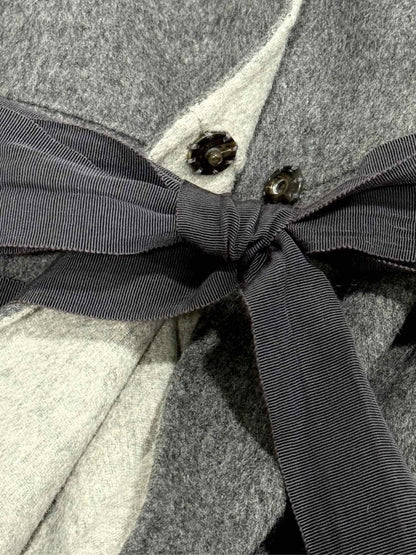 Pre - loved CAROLINA HERRERA Belted Grey Size US 12 Coat at Reems Closet