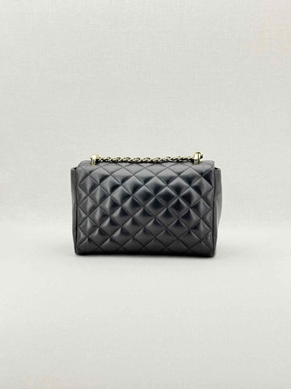 Pre - loved CAROLINA HERRERA Black Quilted Shoulder Bag at Reems Closet