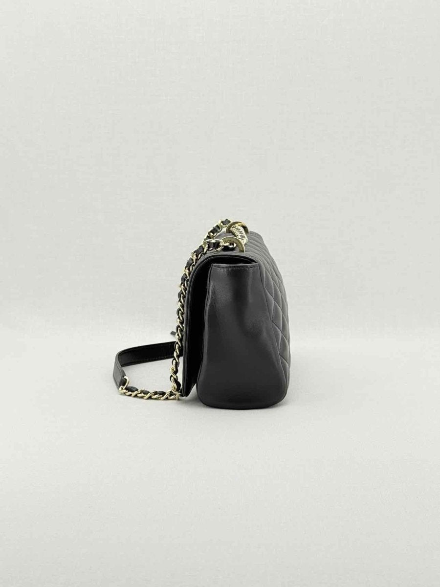 Pre - loved CAROLINA HERRERA Black Quilted Shoulder Bag at Reems Closet