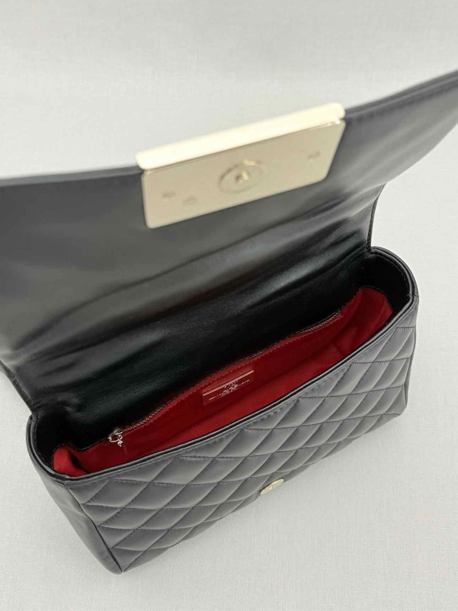 Pre - loved CAROLINA HERRERA Black Quilted Shoulder Bag at Reems Closet