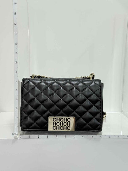 Pre - loved CAROLINA HERRERA Black Quilted Shoulder Bag at Reems Closet