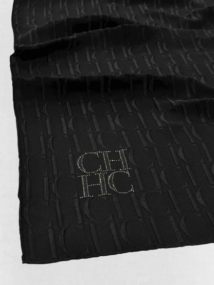 Pre - loved CAROLINA HERRERA Black Scarf at Reems Closet