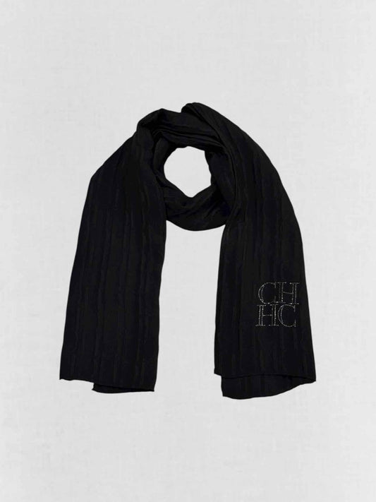 Pre - loved CAROLINA HERRERA Black Scarf at Reems Closet