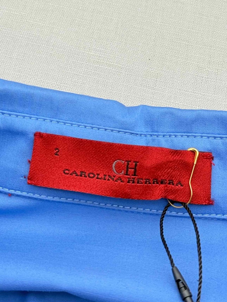 Pre-loved CAROLINA HERRERA Blue Size US 2 Knee Length Dress at Reems Closet