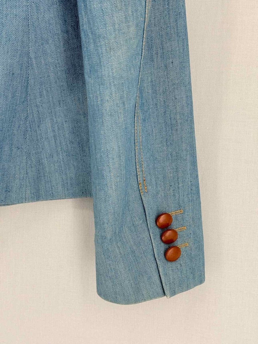 Pre-loved CAROLINA HERRERA Blue Size US 8 Jacket at Reems Closet