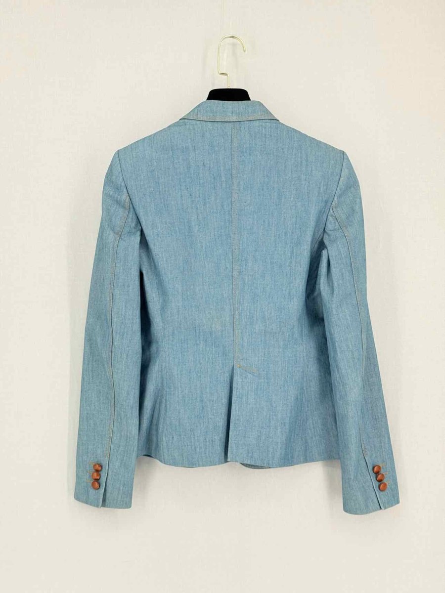 Pre-loved CAROLINA HERRERA Blue Size US 8 Jacket at Reems Closet