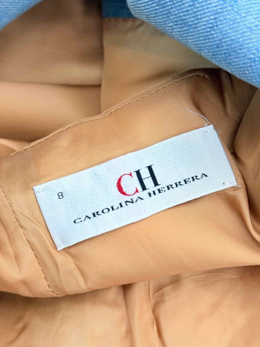 Pre-loved CAROLINA HERRERA Blue Size US 8 Jacket at Reems Closet