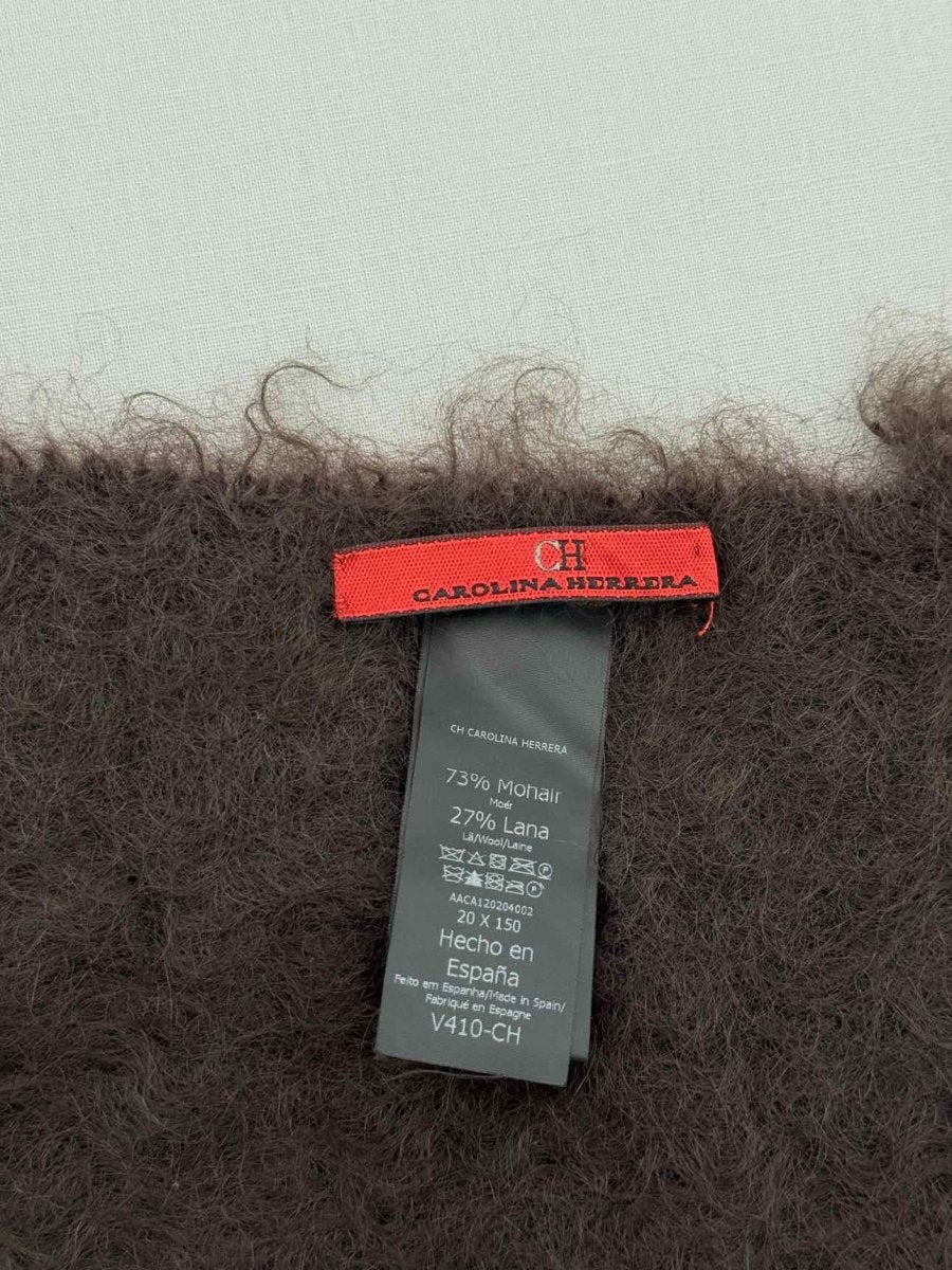 Pre - loved CAROLINA HERRERA Brown Scarf at Reems Closet