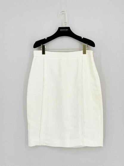 Pre - loved CAROLINA HERRERA Cream Size Large Knee Length Skirt at Reems Closet